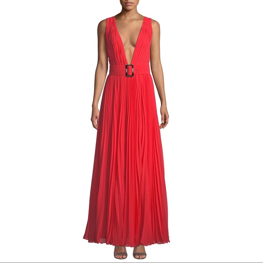 Orange pleated gown